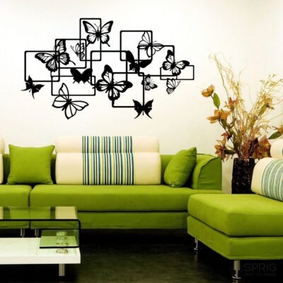 "Butterflies Wall Art Premium MDF Wood Decor Set for Living Room Decoration".