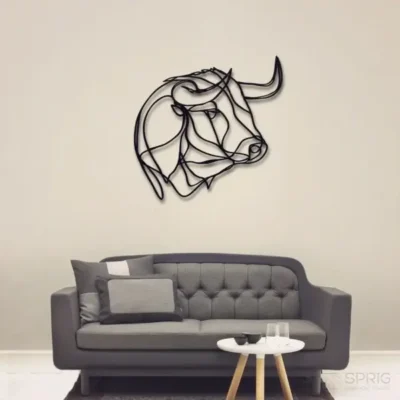 "Buffalo Bull Wall Décor Premium MDF Wood Art for Executive Office".
