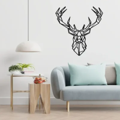 "Elegant Deer MDF Wall Art Premium Wood Decor for Luxury Living Room".