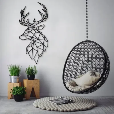 "Deer Silhouette MDF Wall Art Minimalist Animal Wood Decor for Living Room".