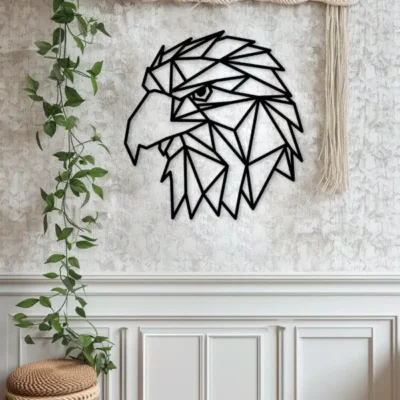"Eagle Face MDF Wood Wall Decor Premium Laser-Cut Art for Executive Office".