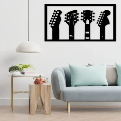 "Wooden Guitar Wall Decor 3D MDF Music Art for Studio Decoration".