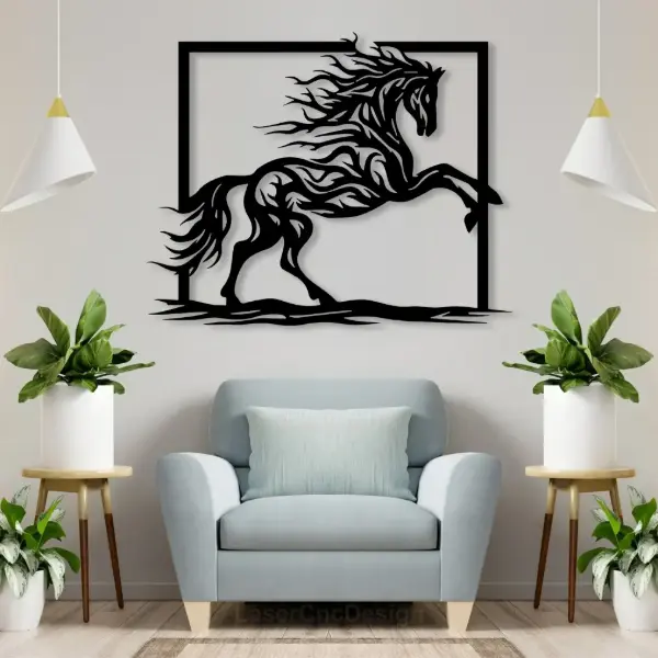Rearing Horse MDF Wall Art – Premium Wooden Decor for Home & Office Rearing Horse MDF Wall Art
