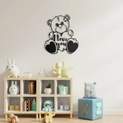 "Cute Teddy Bear MDF Wall Art