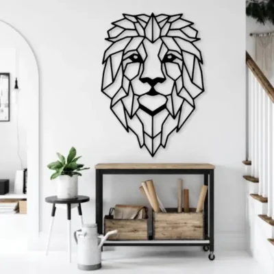 "Lion Head MDF Wall Art Elegant Wooden Wall Decor for Office".