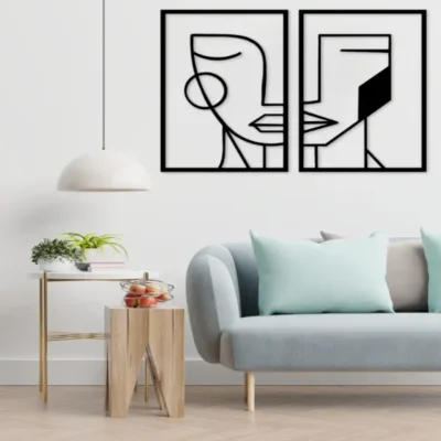 "Portrait Girl Face Minimalist Line Art for Bedroom Aesthetic".